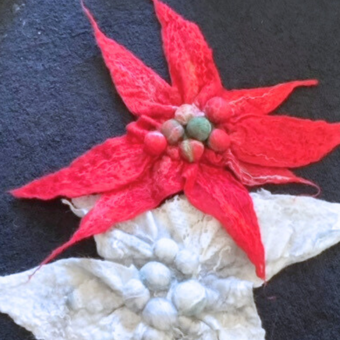 Wet Felt Poinsettias (December 15)